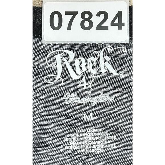 Wrangler Rock 47 Top Womens Medium Gray Embellished Hi Low Hem Tunic Blouse Boho - Picture 5 of 5